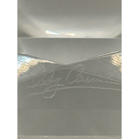 VINTAGE Signed Oleg Cassini 3" Crystal Glass Solitaire Diamond Paperweight - Picture 5 of 5